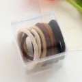 Minimalist seamless elastic hair ties set in clear box, durable daily hair accessories for women. - Twill Style