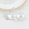 Silver butterfly and floral rhinestone faux pearl hair clip variant for side styling daily wear. - Silver & White (H009461)