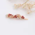 Enamel floral hair clip, rhinestone barrette, side hair pin for women and girls. - RY07613(Coffee)