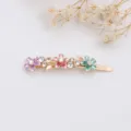 Colorful Floral Enameled Hair Clip Rhinestone Bobby Pin Side Hair Barrettes for Women - RY07622(Mixed)