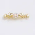 Barrette à cheveux fleur perle dorée, variante pince à ressort en alliage, accessoire chic. - Or