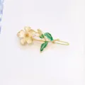 Sweet floral hair clip, cute enamel flower hairpin for women, fresh style hair accessories. - White