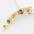 Pinza de pelo de plátano de aleación de 10 cm con flores de esmalte y pedrería brillante. - hb00746 Café
