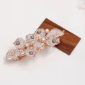 Barrette à cheveux florale en strass pour femmes, pince printemps brillante, accessoires chic. - Pince à Ressort Fleur Nœud (F014299) / Or rose