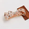 Pince à Cheveux Nœud Strass Cristal Doré Barrette Ressort Élégant Accessoire - Pince à Cheveux Nœud Strass (F014300) / Or rose