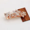 Barrette à cheveux papillon en strass cristal métal pince élégante brillante accessoires femme - Pince Papillon (F014302) / Or rose