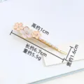 Sweet enamel floral hair clip with pearls, elegant gold side pin for daily fashion use. - Pink and Purple