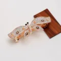 Rhinestone dragonfly hair clip elegant gold metal crystal spring barrette accessories - Butterfly Dragonfly Hair Clip (F014304)