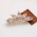 Rhinestone flower hair clip vintage metal spring hair barrette for women elegant sparkling hair accessories - Flower Rhinestone Hair Clip (F014307)
