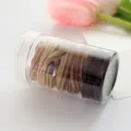 Seamless elastic hair ties set in a clear jar, soft high-stretch rubber bands for women. - Coffee Series