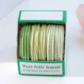 Candy color seamless hair ties for women, gentle hair elastic bands with strong elasticity. - Green Gradient