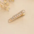 Goldene Strass Büroklammer Haarklammer für Damen, elegante Legierung Seiten Haarspange funkelnd - Büroklammer Strass Seitenklammer(H010002 Strass) / Gold