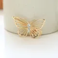 Goldene Schmetterling Strass Haarspange elegante Metall Seitenklammer fuer Damen taeglich - Schmetterling Strass Seitenklammer(H010004 Strass) / Gold