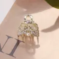 Mini pince à cheveux perle alliage dorée accessoire mignon pour femmes coiffure. - HS02610
