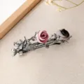 Pince a cheveux printemps rose en tissu style coreen elegance papillon accessoire femme - Violet + Gris