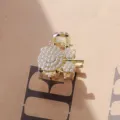 Mini molletta per capelli di perle, lega d'oro design coniglietto floreale per acconciature dolci. - HS02612