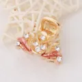 Pince à cheveux dorée en strass, mini pinces à cheveux scintillantes en cristal pour femmes et filles. - Café