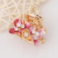 Pince à cheveux fleur en strass cristal cristal pour femmes élégants mini accessoires - Rose