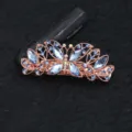 Barrette papillon or rose avec strass bleus, élégante pince à cheveux en alliage de 8 cm. - Style Papillon (F014737) / Bleu saphir