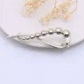 Silver fishtail hair clip metallic hairpin elegant hair accessory for women styling tool. - HB01362