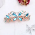 Pince a cheveux papillon en alliage strass bleu elegante barrette pince printaniere. - Style Papillon (F014737) / Bleu lac
