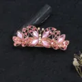 Pince à cheveux papillon en alliage style coréen avec strass roses étincelants pour femmes. - Style Papillon (F014737) / Rose