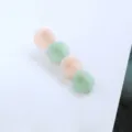 Sweet circular resin hair clip elegant side duckbill clip cute fashion hair accessories - Pink and Green