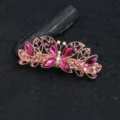 Fermaglio per capelli a farfalla in oro rosa strass molla elegante accessorio per capelli - Stile Farfalla (F014737) / Viola