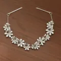 Zilveren strass bloem haarknop elegante bruids haarspeld trouw haaraccessoire - FG01309-S-330