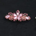 Stile coreano 8CM grande fermaglio per capelli fiore strass cavo molla lega metallica. - Stile Fiore (F014739) / Rosa