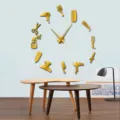 Modern gold acrylic hairdressing tool DIY wall clock for salon and living room decor. - Gold