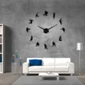 DIY Basketball Wanduhr extra gross Acryl modernes Design Wohnzimmer Stille Uhr Dekoration - Basketball Wanduhr / Schwarz