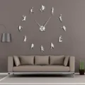 Große DIY Basketball Acryl Wanduhr Moderne Stille Riesen Uhr Wohnzimmer Wanddekoration - Basketball Wanduhr / Silber
