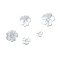 3D Acryl Spiegel Blumen Wandaufkleber Selbstklebend Wohnzimmer Schlafzimmer Deko - 5 Stück/Packung / Silber