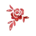 3D Rosen Blume Acryl Spiegel Wandtattoo Aufkleber fuer Wohnzimmer Schlafzimmer Deko - JM041 Rot