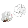 3D Rosen Acryl Spiegel Wandaufkleber selbstklebende Heimdekoration fur Wohnzimmer - JM040 Silber
