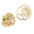 Gold 3D Rosen Acryl Spiegel Wandaufkleber abnehmbare Wandtattoo für Wohnzimmer Deko - JM040 Gold