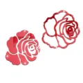 3D Rose Acryl Spiegel Wandaufkleber fuer Zuhause Schlafzimmer Wohnzimmer Wanddekoration - JM040 Rot