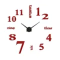 3D DIY Acryl Spiegel Wanduhr, kreative große Wandaufkleber für moderne Wohnzimmer Dekoration. - Rot