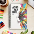 Cuaderno de tareas ADHD de espiral con cubierta de arte abstracto colorido para la planificación. - Estilo 6