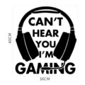 Sticker mural de casque de jeu avec citation amusante pour déco chambre enfant. - JM849 / Noir