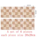 Stickers de carrelage mosaïque marbre 3D étanche pour mur 6 pièces 20x20cm maison - MSC037-20cm Paquet de 6 Pièces