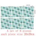 Stickers carrelage mosaïque 3D étanches mur sol DIY déco maison 6pcs 20x20cm set - MSC042-20cm Paquet de 6 Pièces