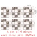 Stickers carrelage mosaïque 3D lot de 6 pièces 20x20cm déco mur et sol imperméable - MSC033-20cm Paquet de 6 Pièces