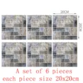 Stickers carrelage mosaïque effet bois 3D étanches autocollants muraux 6pcs 20x20cm - MSC034-20cm Paquet de 6 Pièces