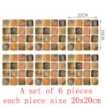 Stickers carreaux de mosaique etanches 20x20cm lot de 6 pour decoration mur et sol DIY - MSC036-20cm Paquet de 6 Pièces