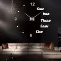 Modern DIY acrylic wall clock for living room decor, large mirror surface silent clock. - Silver