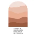 Details of the boho arch wall sticker showing abstract layered earth tones and size options. - TMS032 Style A