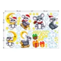 Adorables autocollants muraux de souris de Noël avec étoiles lumineuses pour chambre d'enfant. - Souris Mignonne (YGP037) / Lumière Bleue: Boîte de Couleur Emballée