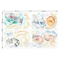 Jolis autocollants muraux animaux aquarelle lumineux pour la décoration chambre d'enfants. - Rêve d'Animal (YGP038) / Lumière Bleue: Boîte de Couleur Emballée
